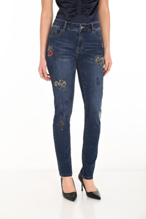 Frank Lyman 253863 Blue Embellished Skinny Jeans