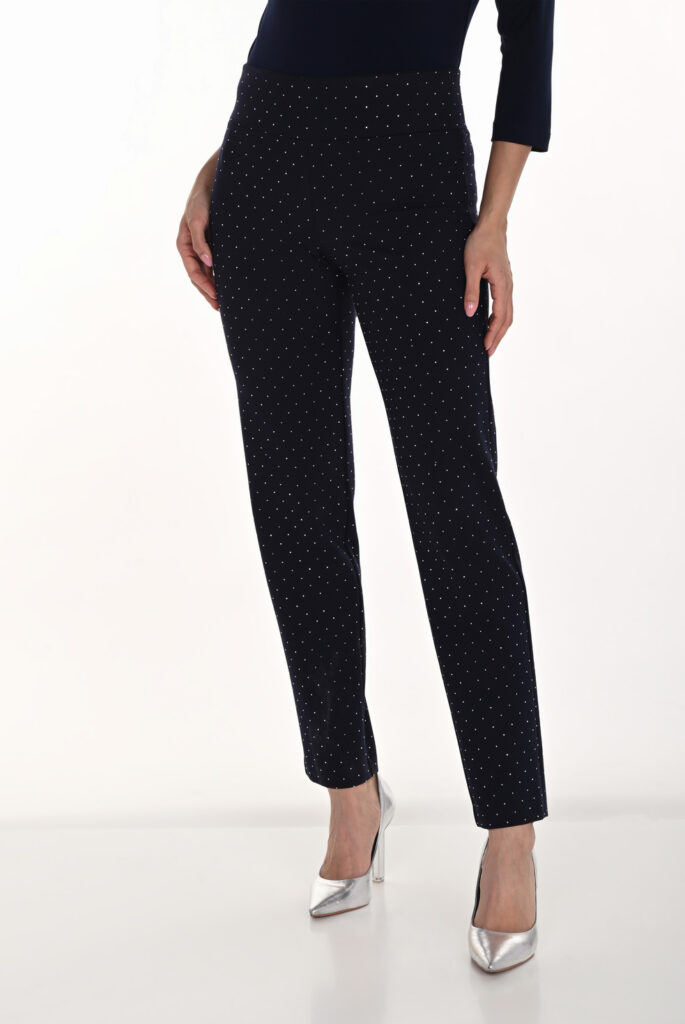 Frank Lyman 254228 Navy Embellished Ankle Length Trousers