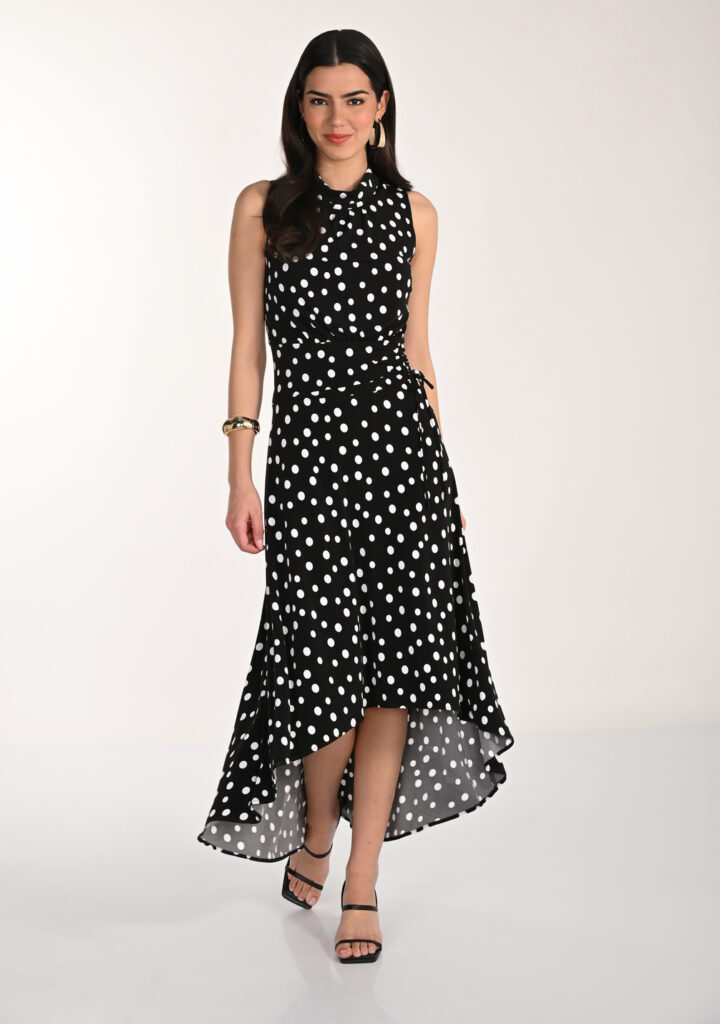 Frank Lyman 266100 Black/White Polka Dot Dress
