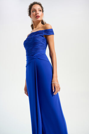 Joseph Ribkoff 261733 Royal Sapphire Off Shoulder Sheath Gown (6)