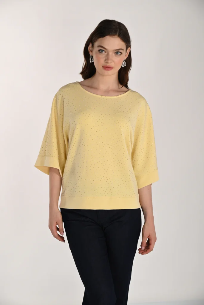 Frank Lyman 261343 Butter Rhinestone Detail Top