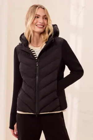 Tribal 3172O Black Water Repellent Puffer Jacket With Hood 1