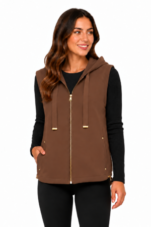 Orly 262126 Pecan Hooded Vest With Pockets 1