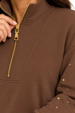 Orly 262128 Peacan Gold Stud Detail Pullover (1)