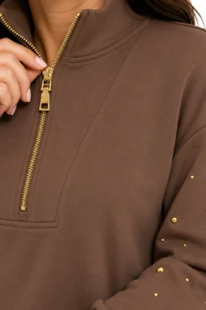 Orly 262128 Peacan Gold Stud Detail Pullover (1)
