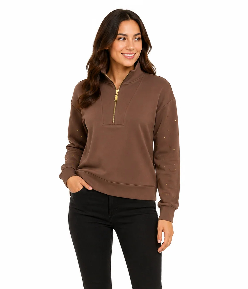 Orly 262128 Peacan Gold Stud Detail Pullover