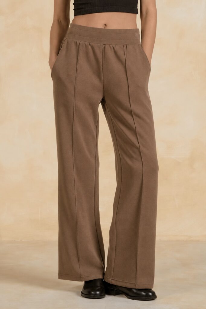 Elan SC2771 Brown Wide Leg Trousers With Pockets