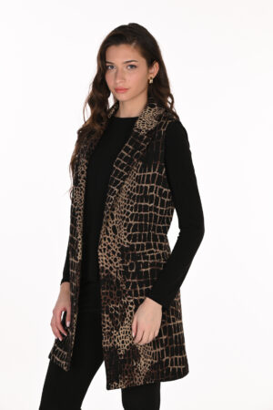 Frank Lyman 263214 BlackChoco Knit Vest With Pockets