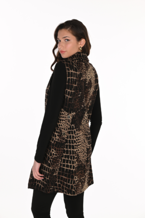 Frank Lyman 263214 BlackChoco Knit Vest With Pockets