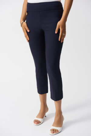 Joseph Ribkoff 201536 Midnight Blue Cropped Woven Trousers (4)