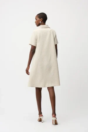 Joseph Ribkoff 261027 Geometric Textured Jacquard A Line Dress (1)