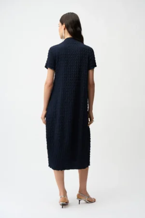 Joseph Ribkoff 261064 Textured Knit Dress With Front Zipper 3