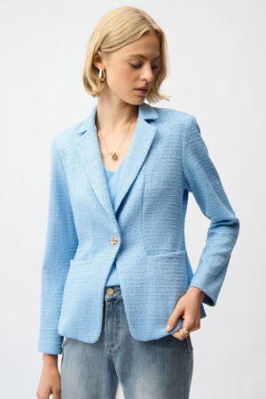 Joseph Ribkoff 261101 Bouclé Fitted Blazer With Notched Collar (2)