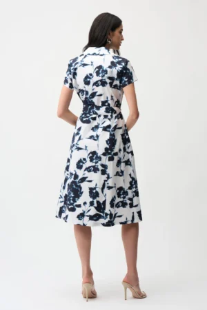 Joseph Ribkoff 261147 Floral Print Fit And Flare Shirt Dress (3)