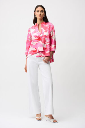 Joseph Ribkoff 261180 Pink Multi Floral Print Swing Jacket (6)