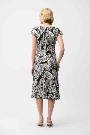 Joseph Ribkoff 261211 Tropical Print Fit & Flare Boat Neck Dress (2)