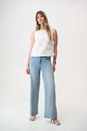 Joseph Ribkoff 261220 Sleeveless Top With 3D Floral Embroidery (5)