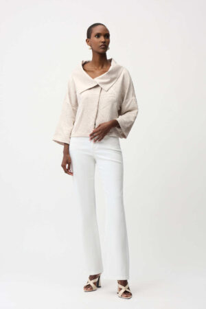 Joseph Ribkoff 261241 Pleated Satin Jacket With Overlay Collar (5)