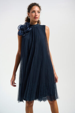 Joseph Ribkoff 261737 A Line Dress With Organza Flower Detail (5)