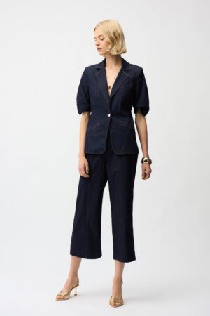 Joseph Ribkoff 261968 Denim Short Sleeve Fitted Blazer (4)