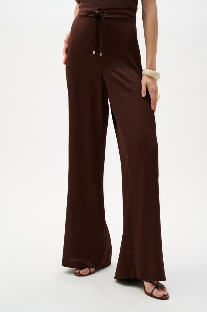Joseph Ribkoff 262152 Crushed Satin Wide Leg Pull-On Trousers