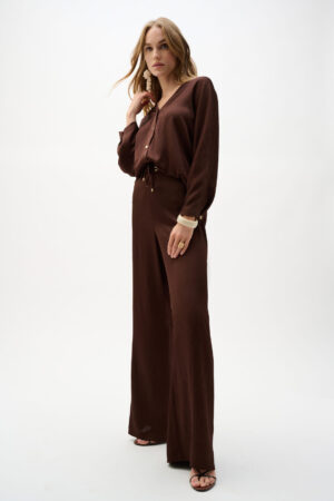 Joseph Ribkoff 262152 Crushed Satin Wide Leg Pull On Trousers (4)