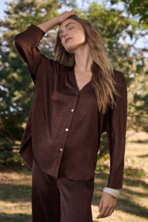 Joseph Ribkoff 262153 Crushed Satin Top With Dolman Sleeves (2)
