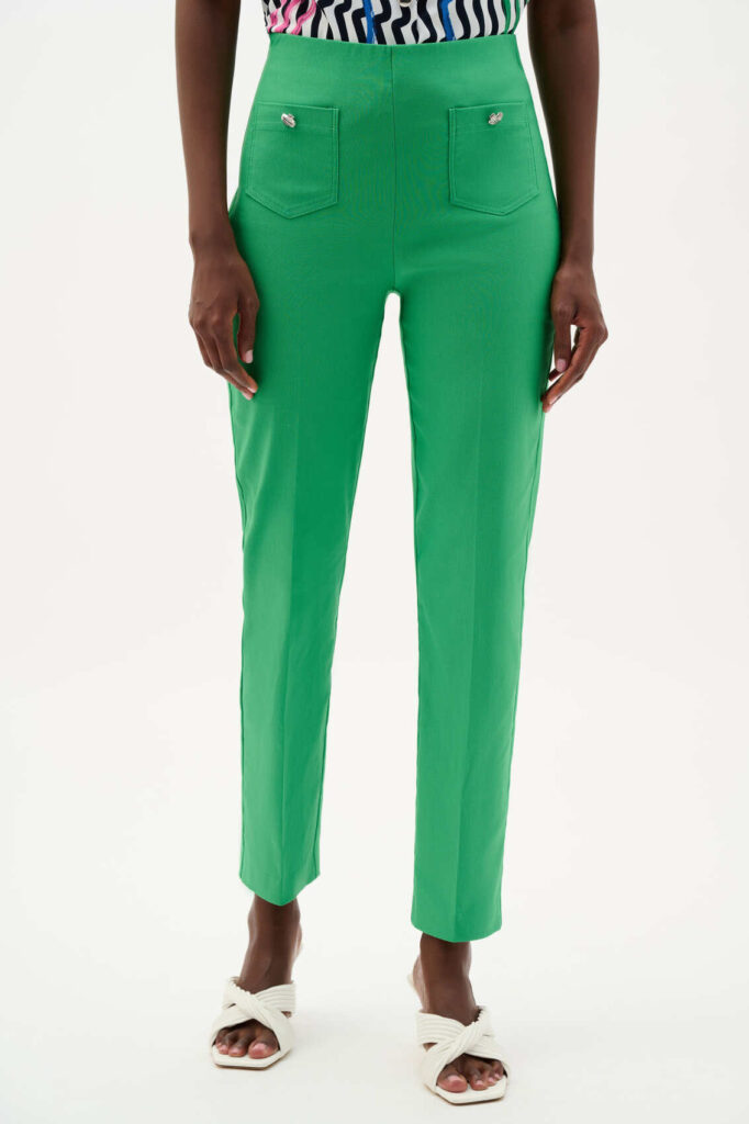 Joseph Ribkoff 262197 Palm Green Pull-On Cropped Trousers