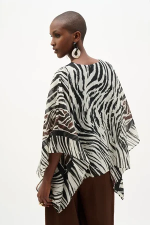 Joseph Ribkoff 262203 Animal Print And Silky Knit Poncho Top (2)