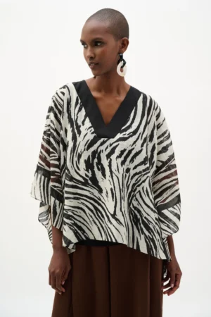 Joseph Ribkoff 262203 Animal Print And Silky Knit Poncho Top (3)