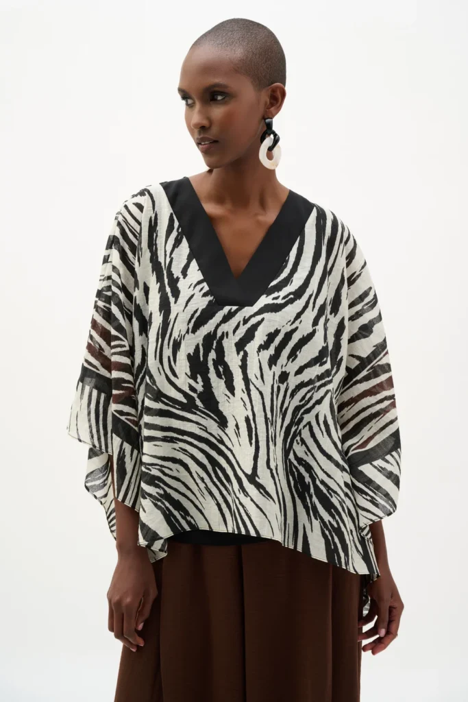 Joseph Ribkoff 262203 Animal Print And Silky Knit Poncho Top