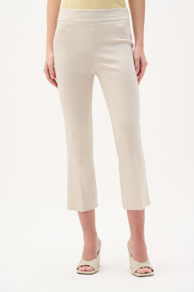 Joseph Ribkoff 262242 Natural Woven Millennium Flare Trousers