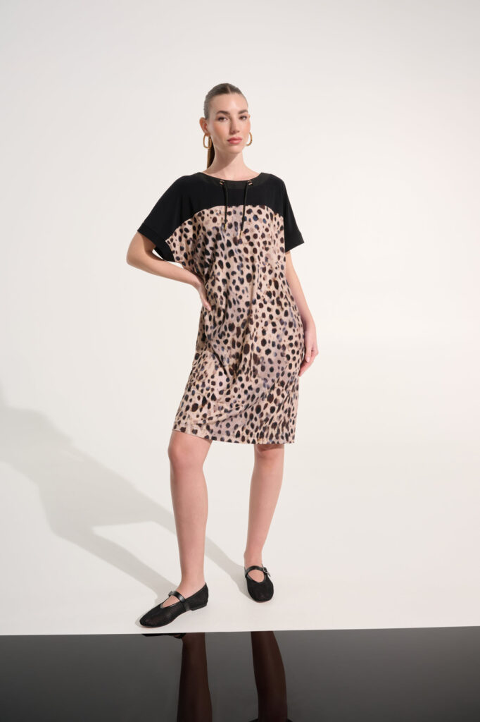 Joseph Ribkoff 262610 Silky Knit Animal Print Straight Dress