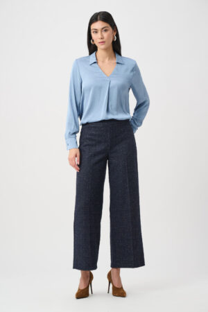 Joseph Ribkoff 263025 Chambray Recycled Satin Shirt Collar Tunic (3)