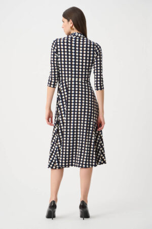 Joseph Ribkoff 263077 Brown Multi Fit And Flare Wrap Dress (3)