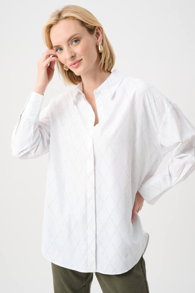 Joseph Ribkoff 26392 Blouse With All-Over Rhinestone Detail
