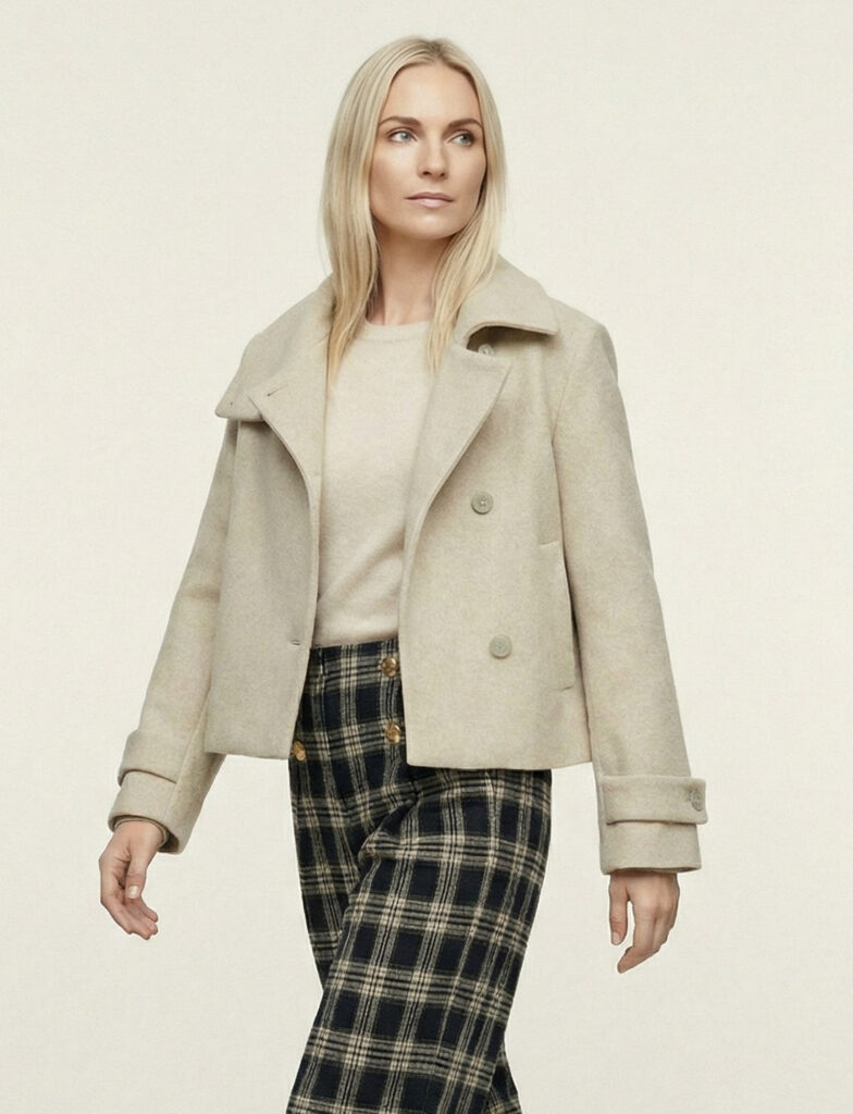 Allison 511129 Beige Classic Jacket With Pockets